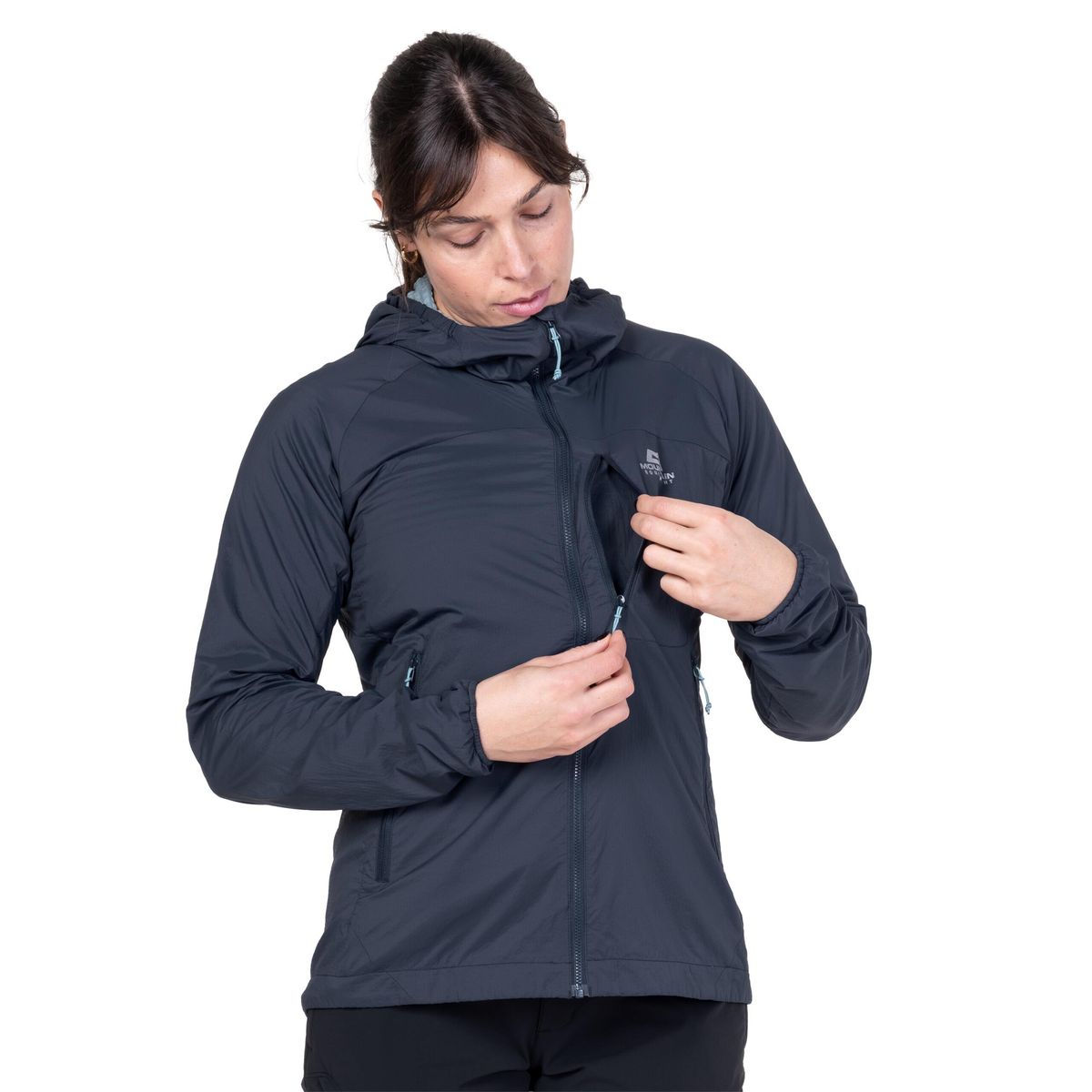 Mountain Equipment Aerotherm Hooded Jacket W's blue nights