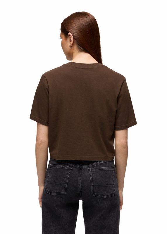 PrAna W's Heritage Graphic Crop Tee dark roast